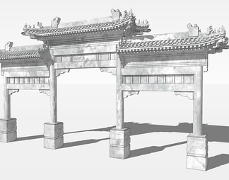 牌楼su免费模型下载(1)