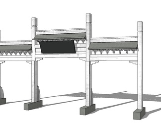 牌楼su免费模型下载(1)