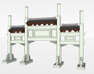 牌坊su免费模型下载(1)