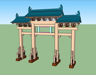 牌坊su免费模型下载(1)
