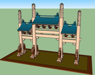 牌坊su免费模型下载(1)