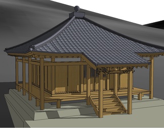 日本古建筑su免费模型下载(1)