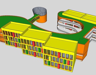 三墩北小学幼儿园su免费模型下载(1)