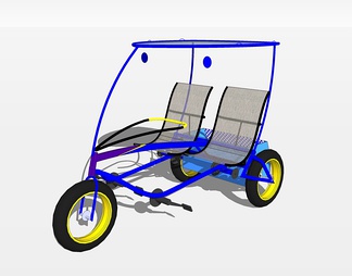 三轮车su免费模型下载(1)