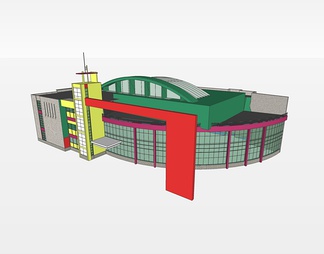 展览馆su免费模型下载(1)