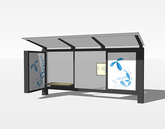 公交车站su免费模型下载(1)