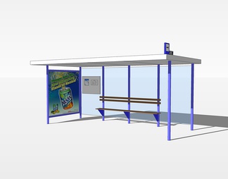 公交车站su免费模型下载(1)