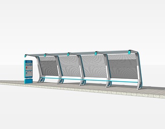 公交车站su免费模型下载(1)