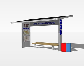公交车站su免费模型下载(1)
