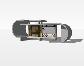 公交车站su免费模型下载(1)