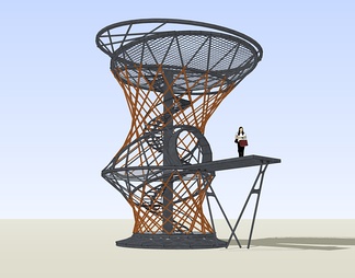 景观台(塔)su免费模型下载(1)