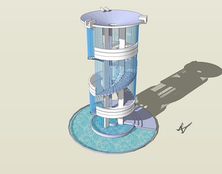 景观台(塔)su免费模型下载(1)