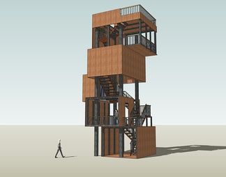 景观台(塔)su免费模型下载(1)