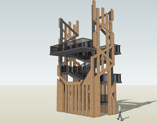 景观台(塔)su免费模型下载(1)