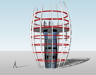 景观台(塔)su免费模型下载(1)