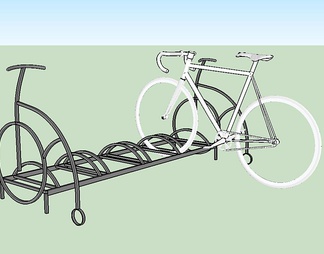 自行车架su免费模型下载(1)