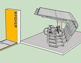 自行车架su免费模型下载(1)