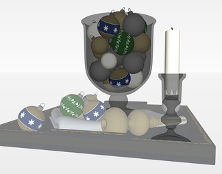 圣诞饰品摆件su免费模型下载(1)