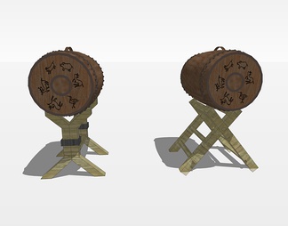 黎族乐器独木皮鼓su免费模型下载(1)