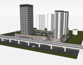 综合商业高层su免费模型下载(1)
