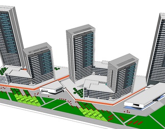 商业办公楼su免费模型下载(1)