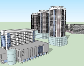 商业办公楼su免费模型下载(1)