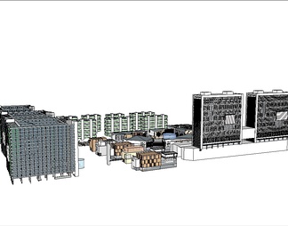 综合商业高层区域su免费模型下载(1)