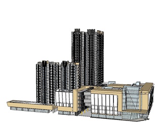 商业综合楼su免费模型下载(1)