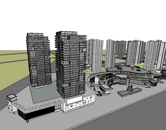 商业综合高层su免费模型下载(1)