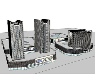 商业综合高层su免费模型下载(1)