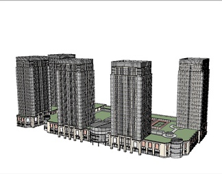 综合商业高层su免费模型下载(1)