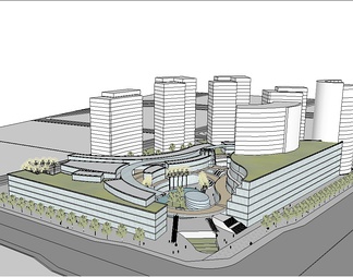 综合商业区su免费模型下载(1)