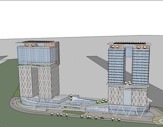 商业综合楼su免费模型下载(1)