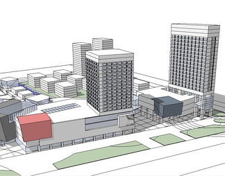 综合商业高层su免费模型下载(1)