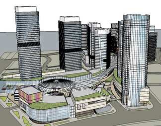 商业综合高层su免费模型下载(1)