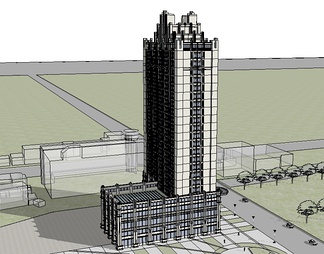 商业高层综合体su免费模型下载(1)