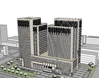 综合商业高层su免费模型下载(1)