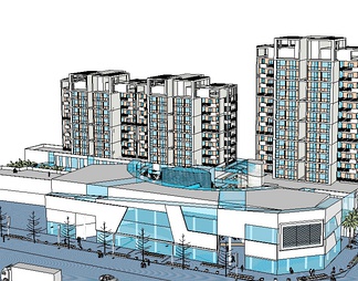 高楼商场综合su免费模型下载(1)