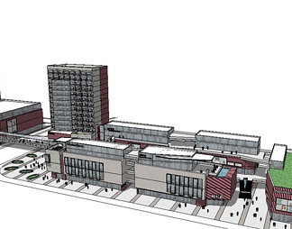 综合商业街su免费模型下载(1)