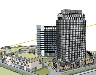 综合商业高层su免费模型下载(1)