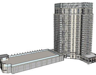 综合商业高层su免费模型下载(1)