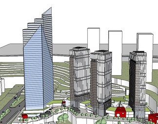综合商业高层su免费模型下载(1)