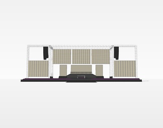 室外舞台su免费模型下载(1)