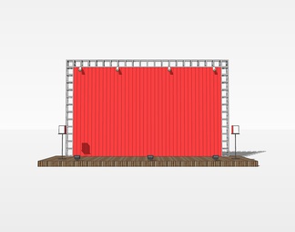 室外舞台su免费模型下载(1)