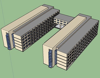 学校宿舍楼su免费模型下载