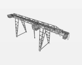 龙门吊起重机su免费模型下载(1)