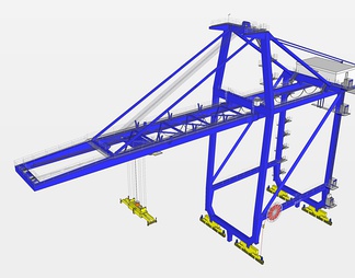 龙门吊起重机su免费模型下载(1)