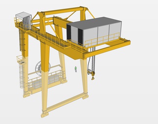 龙门吊起重机su免费模型下载(1)