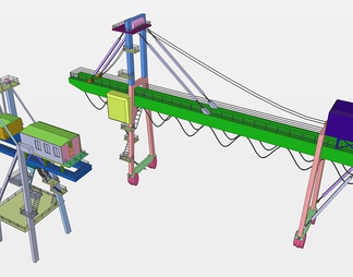 龙门吊起重机su免费模型下载(1)