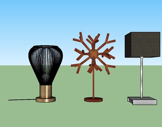 台灯组合su免费模型下载(1)